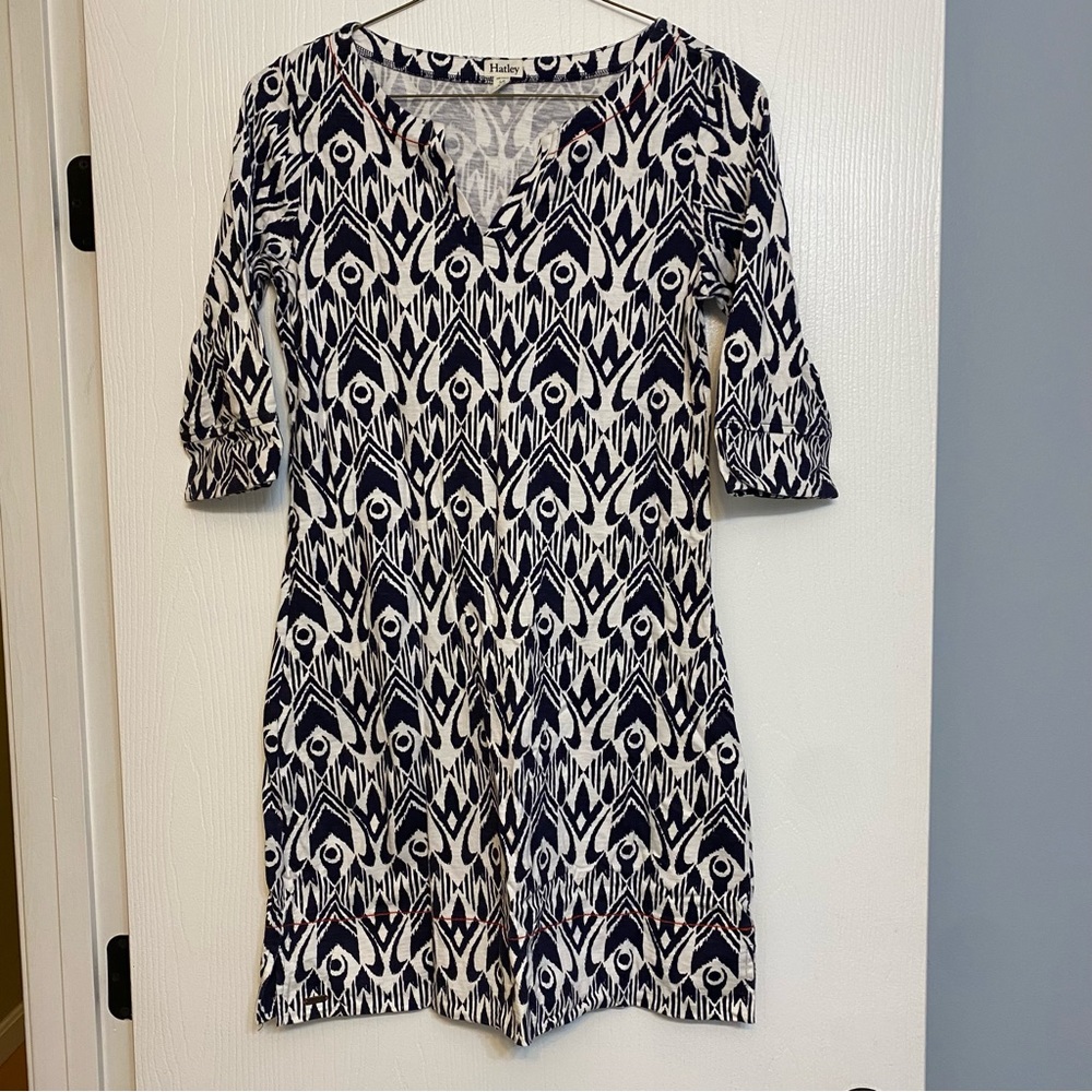 Hatley Navy & White Women’s Size Small Short Sleeve Summer Shift Dress